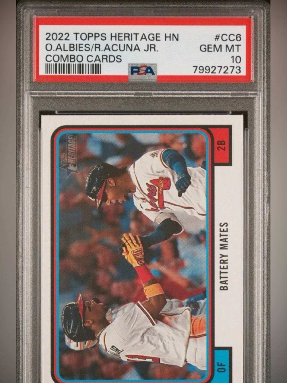 Ronald Acuna Jr. / Ozzie Albies - 2022 Topps Heritage Combo Cards  PSA 10